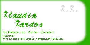 klaudia kardos business card